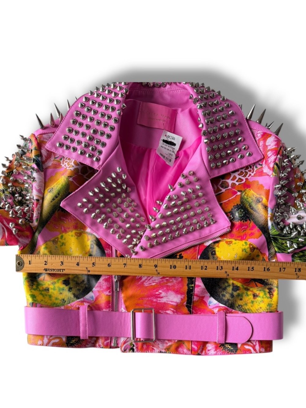 Azalea Wang Spring Fever Floral Moto Jacket NWT Size Large - Picture 9 of 11